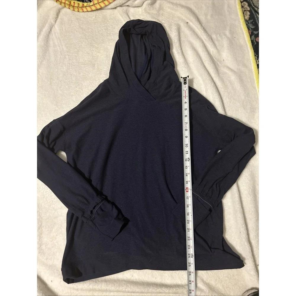 Lululemon Hoodie Womens 12 Navy  Blue Stretch Performance Thumbholes Athletic